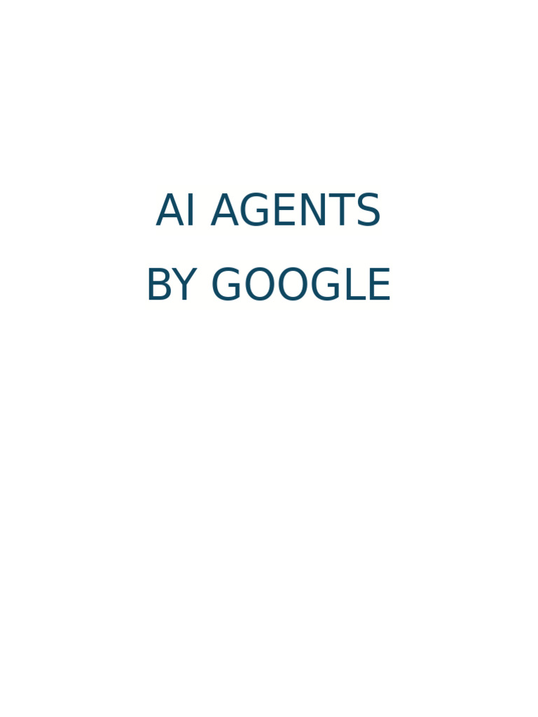 AI Agents by Google | PDF