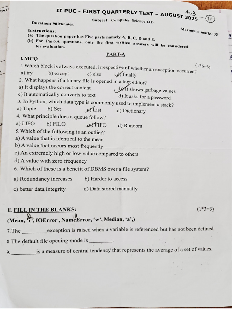 Testpaper For Reference Only | PDF