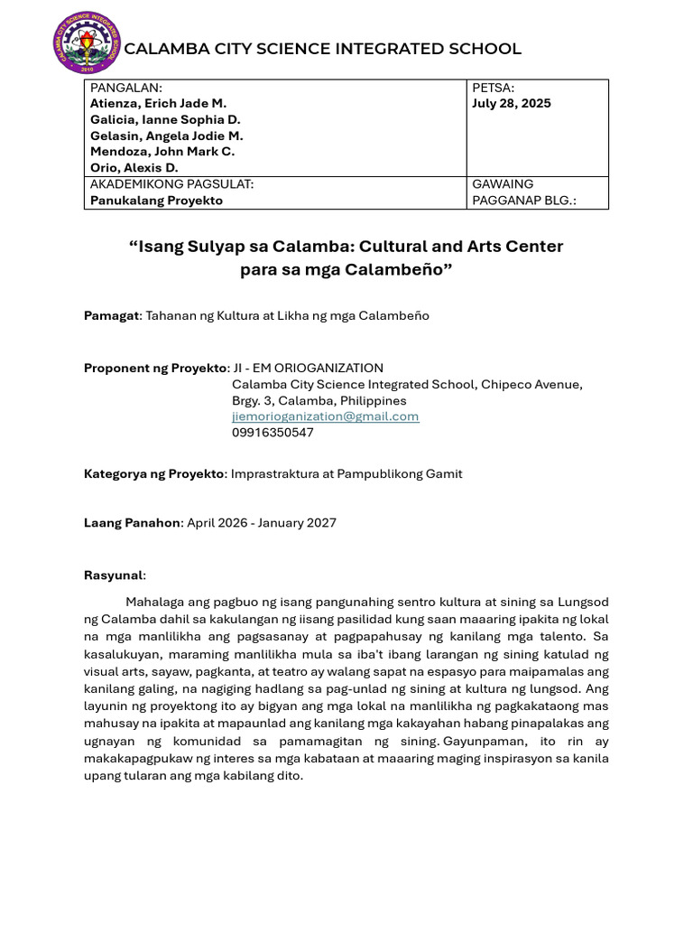 Panukalang Proyekto | PDF