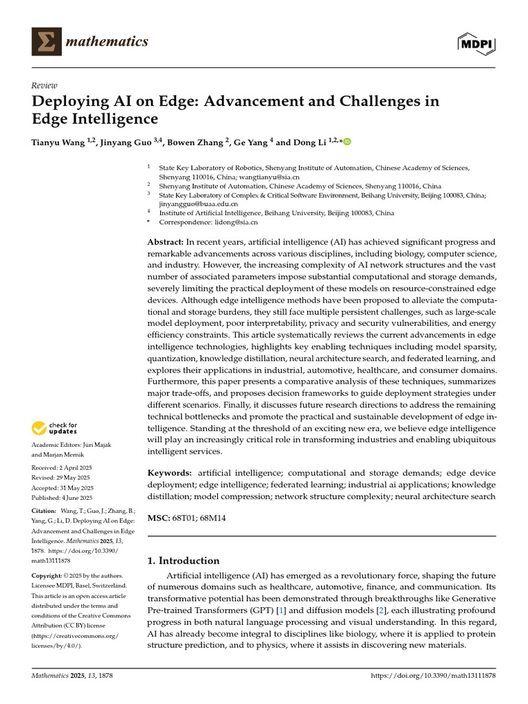 AI On EDGE Mathematics 13 01878 | PDF | Artificial Intelligence ...