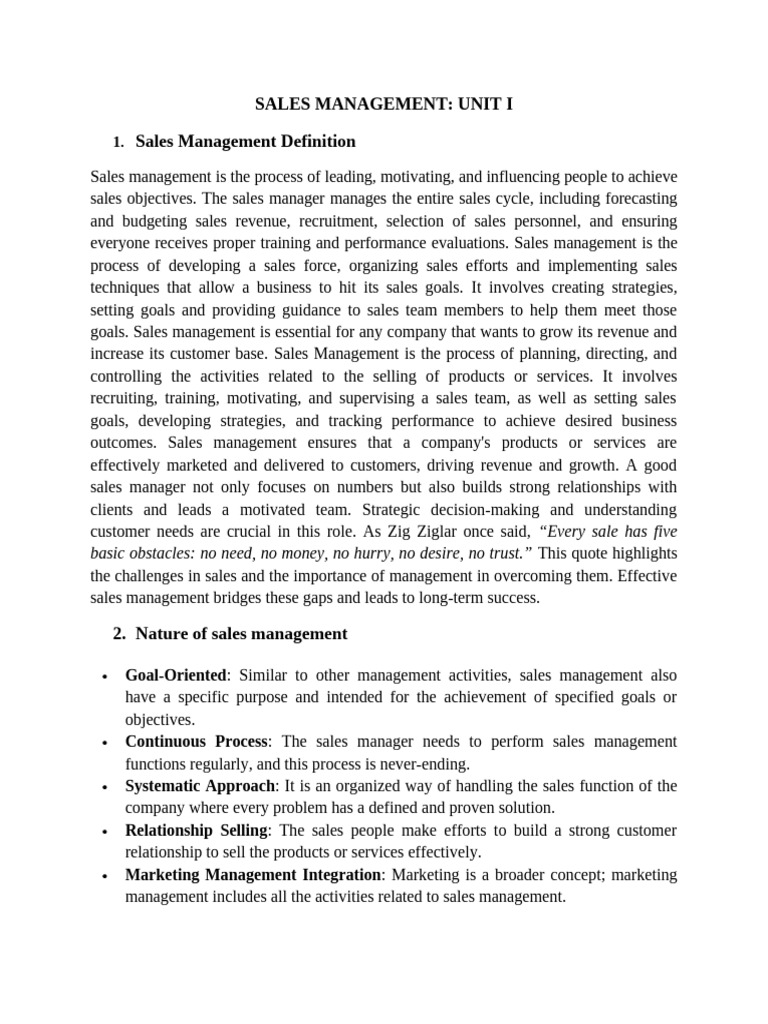 Sales Management Essentials and Strategies | PDF | Sales | Marketing