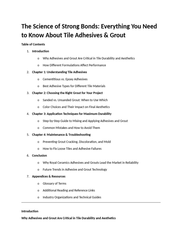 Tile Adhesives and Grout Guide | PDF | Adhesive | Tile