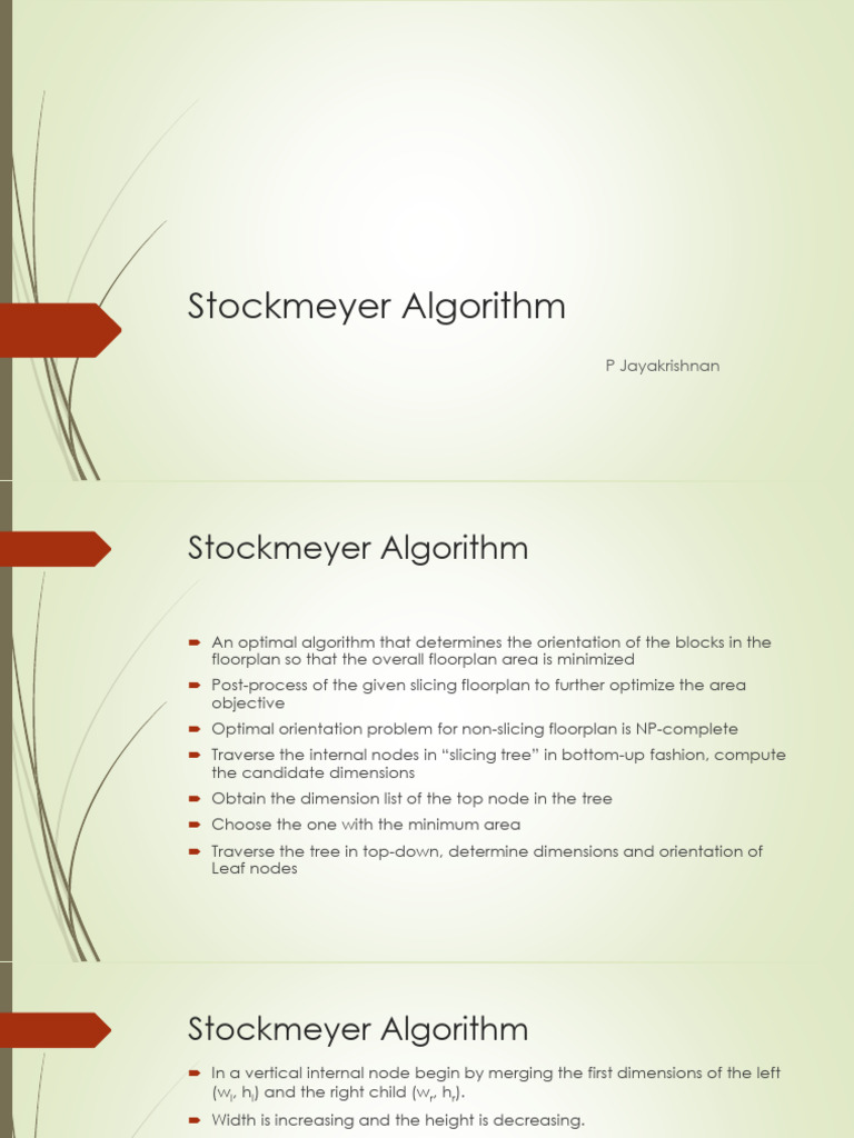 Stockmeyer Algorithm for Floorplan Optimization | PDF | Algorithms And ...