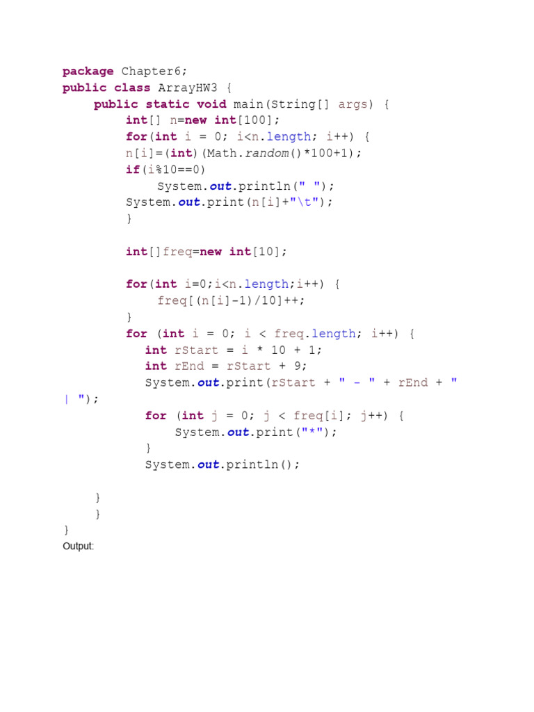 Java Array Frequency Distribution | PDF