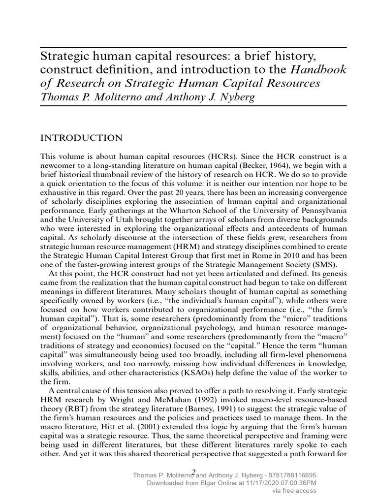 Understanding Strategic Human Capital Resources | PDF ...