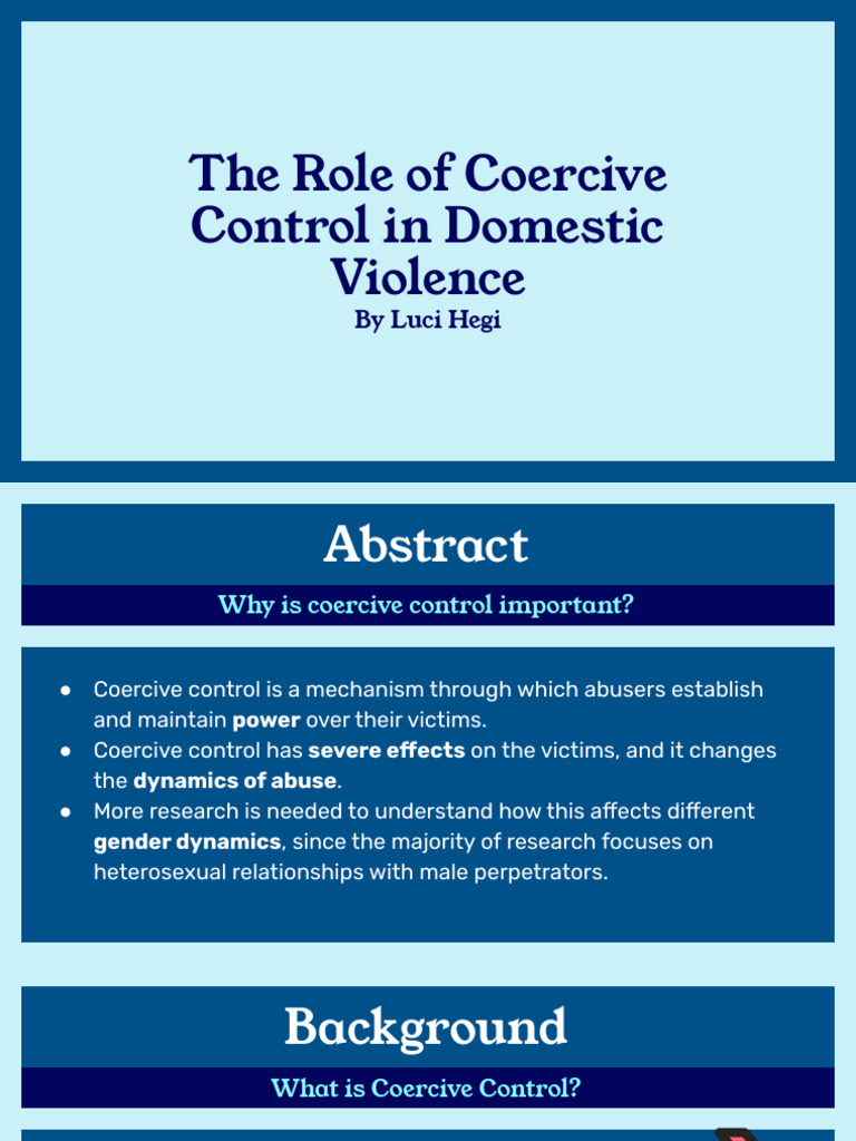 Coercive Control in Domestic Violence | PDF | Domestic Violence | Violence