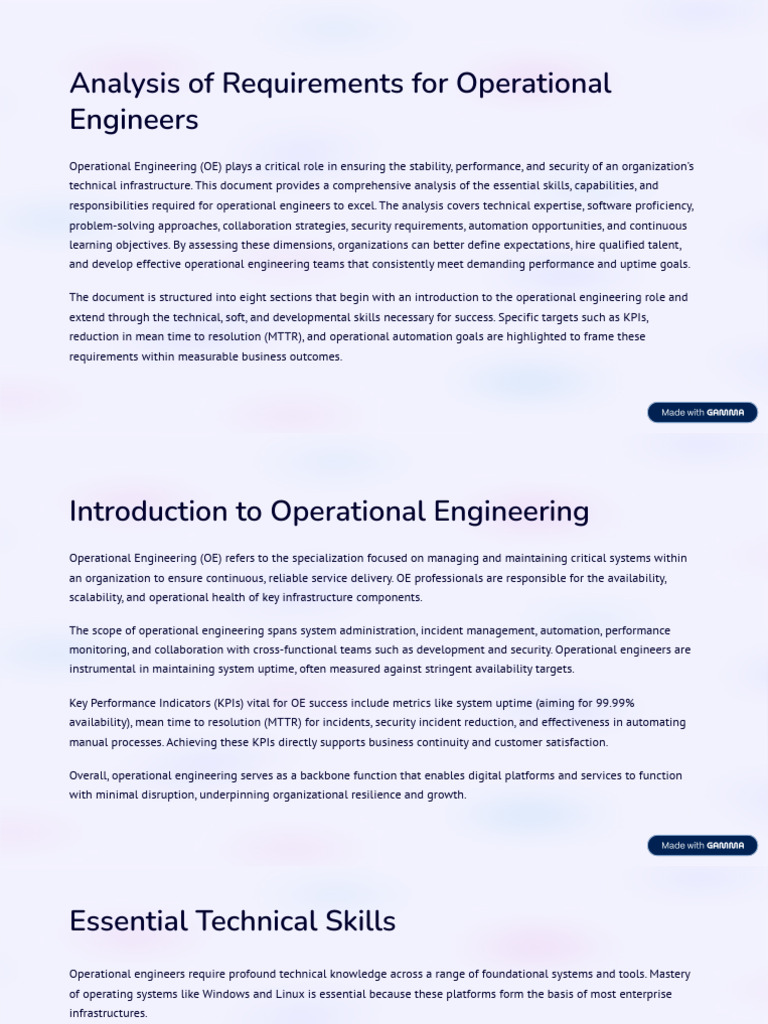 Requirements for Operational Engineers | PDF | Computer Security | Security