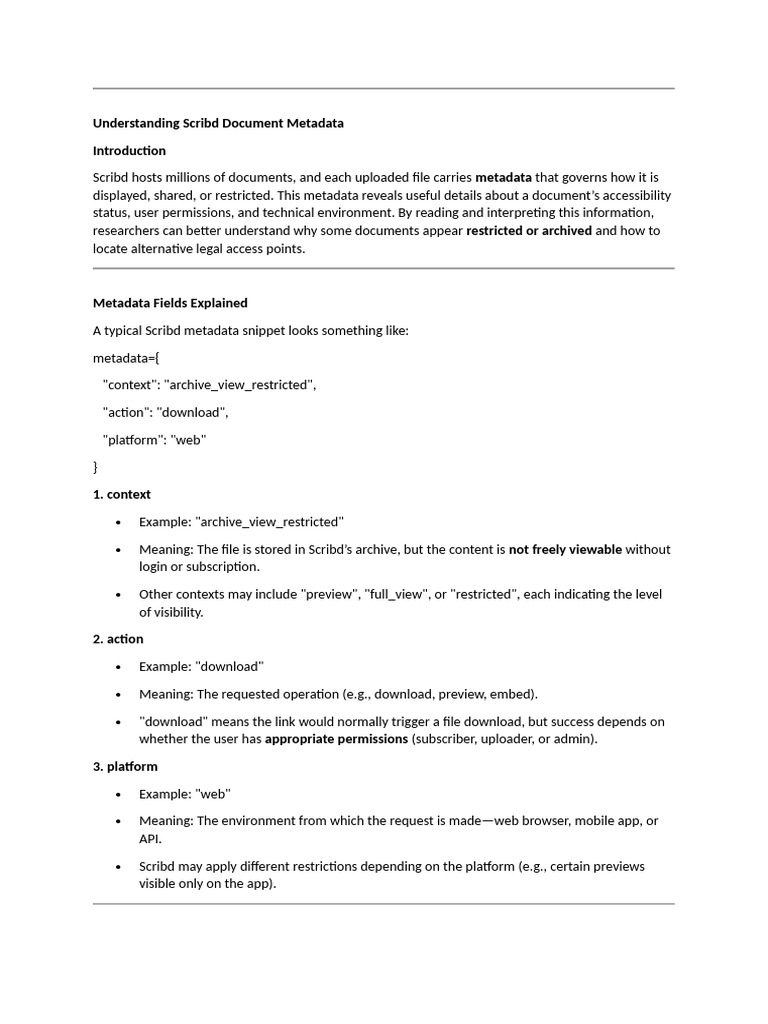 Scribd Document Metadata Insights | PDF | Metadata | Scribd