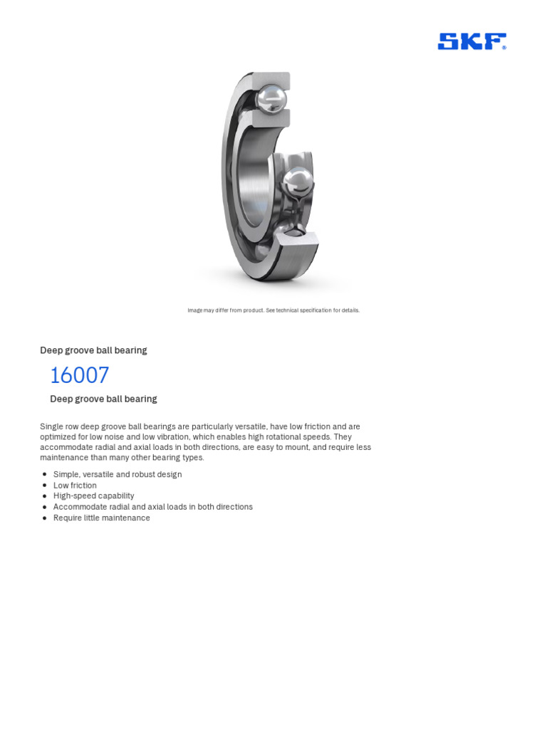 Deep Groove Ball Bearings - SKF | PDF | Bearing (Mechanical) | License