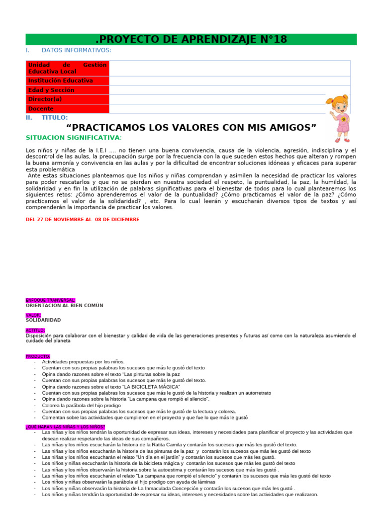 Practicando Valores en la Escuela | PDF | Comunicación | Aprendizaje