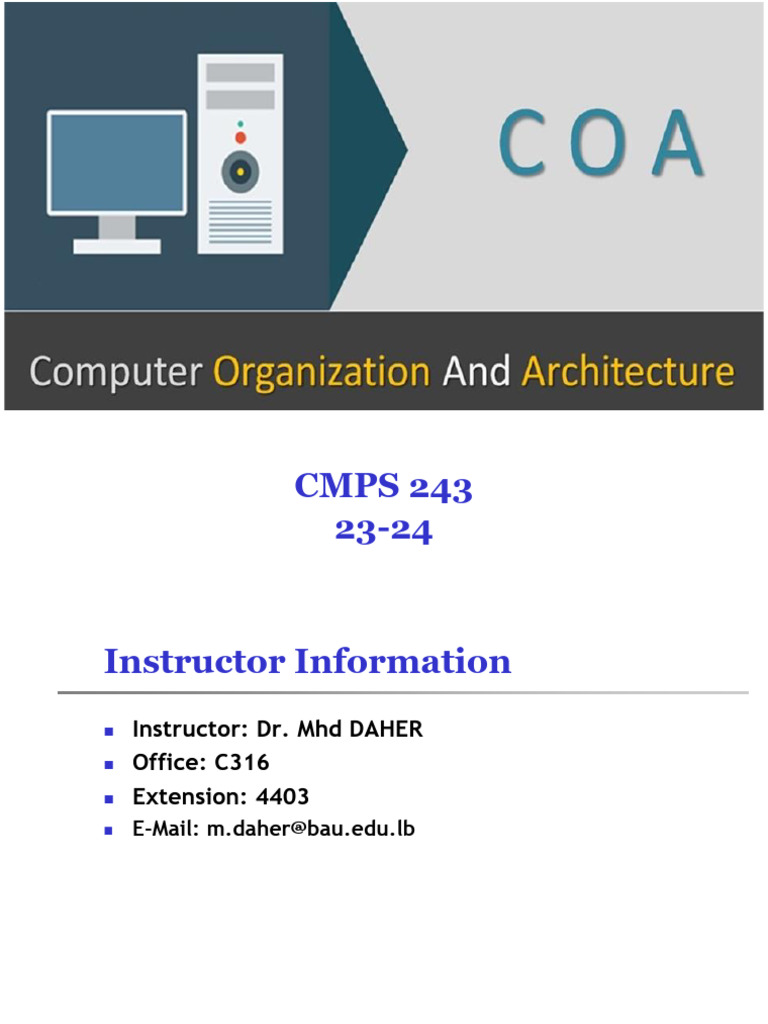 Computer Organization Course Overview | PDF | Computer Data Storage ...