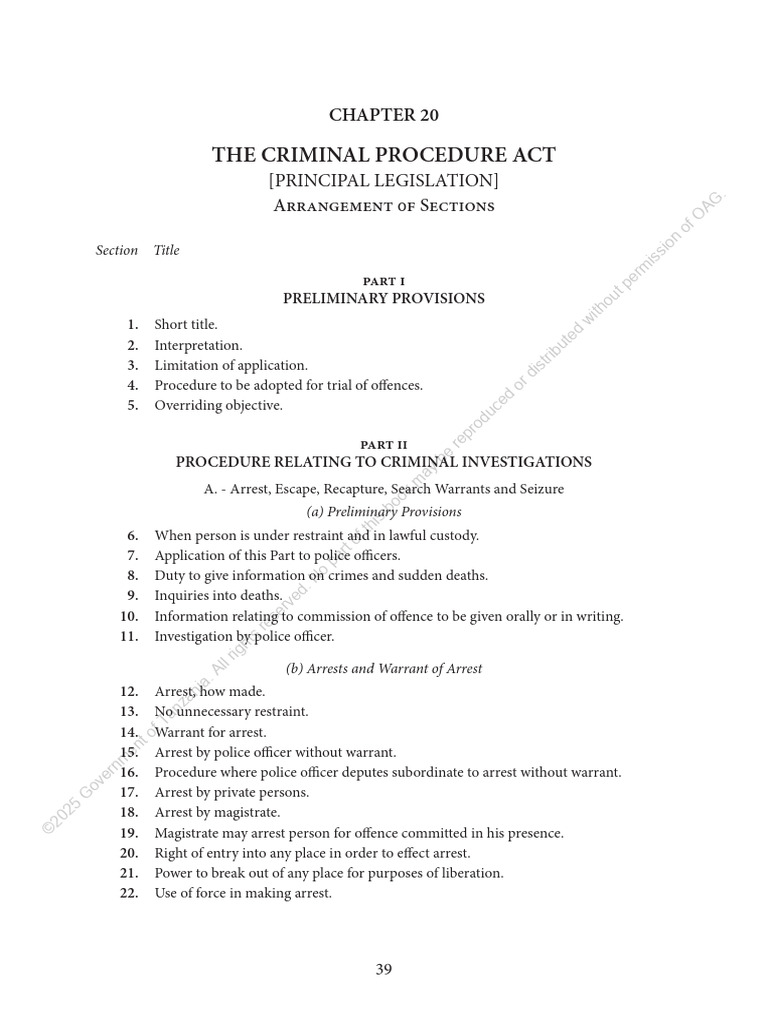 The Criminal Procedure Act | PDF | Bail | Criminal Procedure In South ...