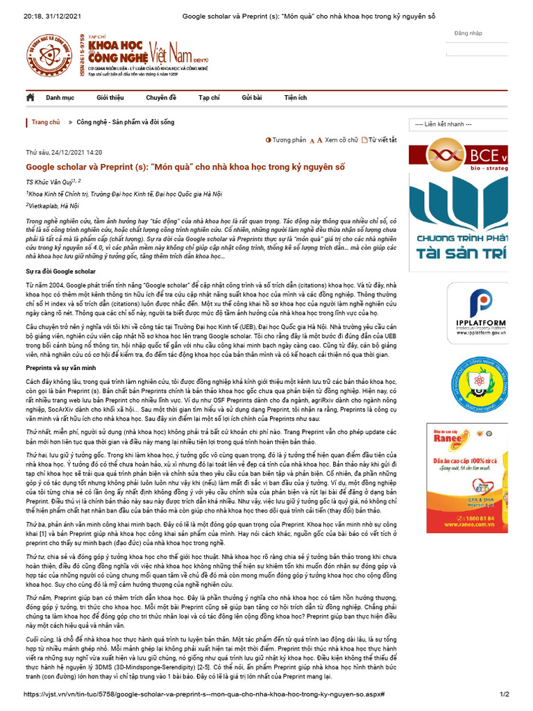 Google Scholars and Preprint (Published) | PDF