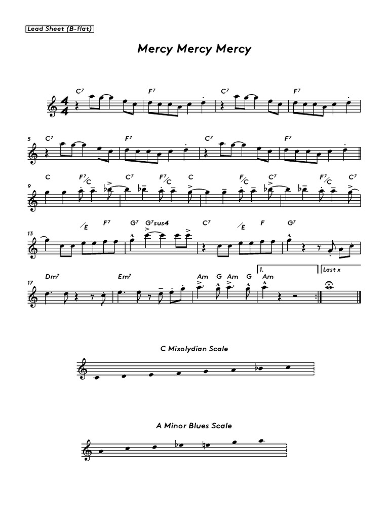 Mercy Mercy Mercy Lead Sheet BB | PDF