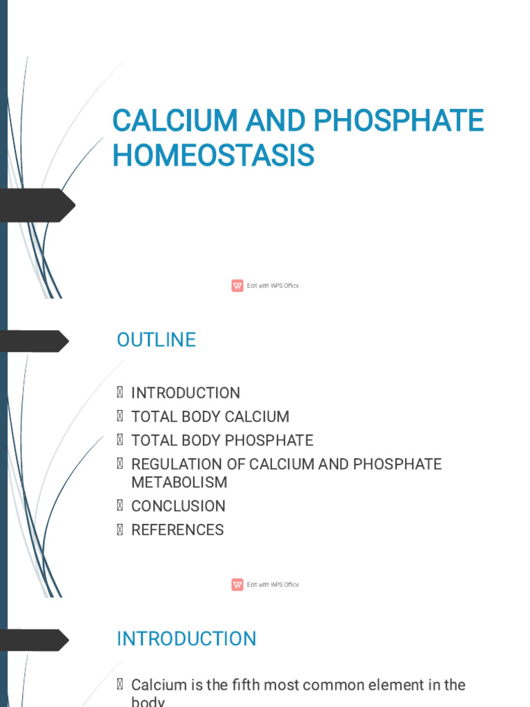 Calcium and Phosphate Homeostasis Overview | PDF | Vitamin D | Calcium ...