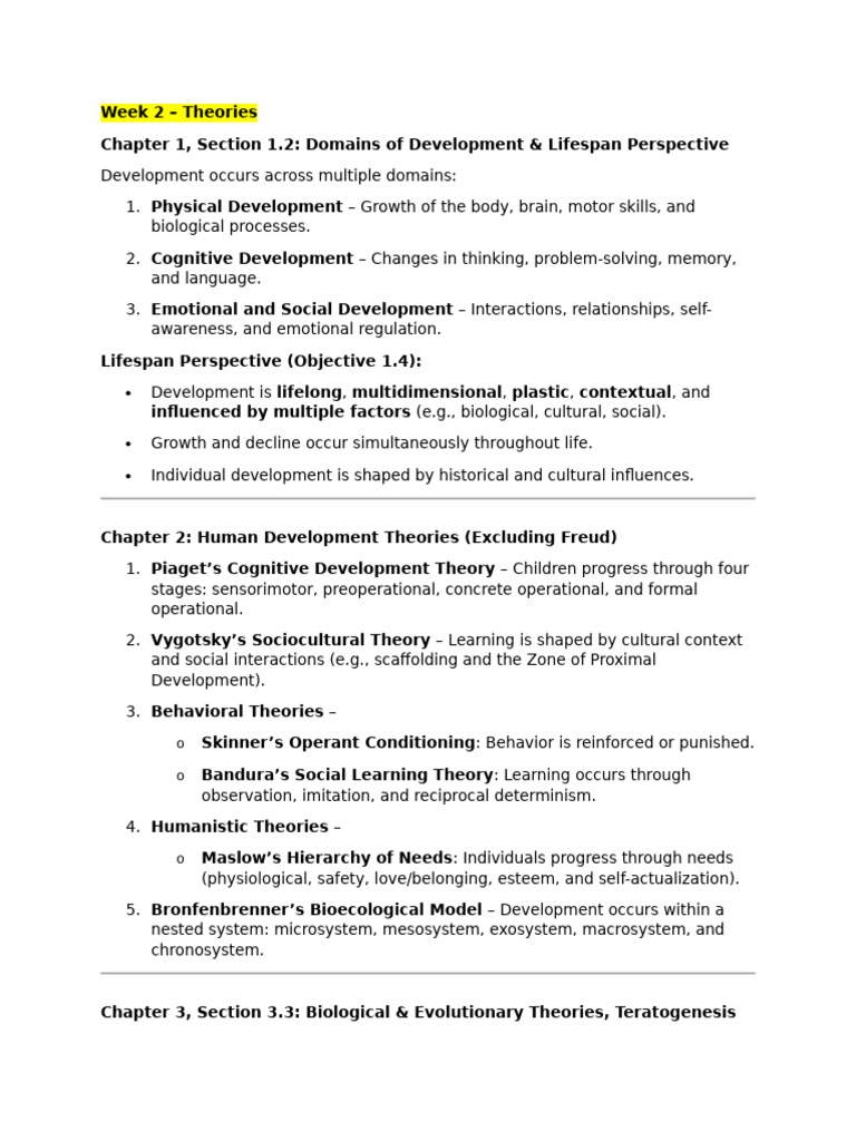 Development Theories and Lifespan Insights | PDF | Adolescence ...
