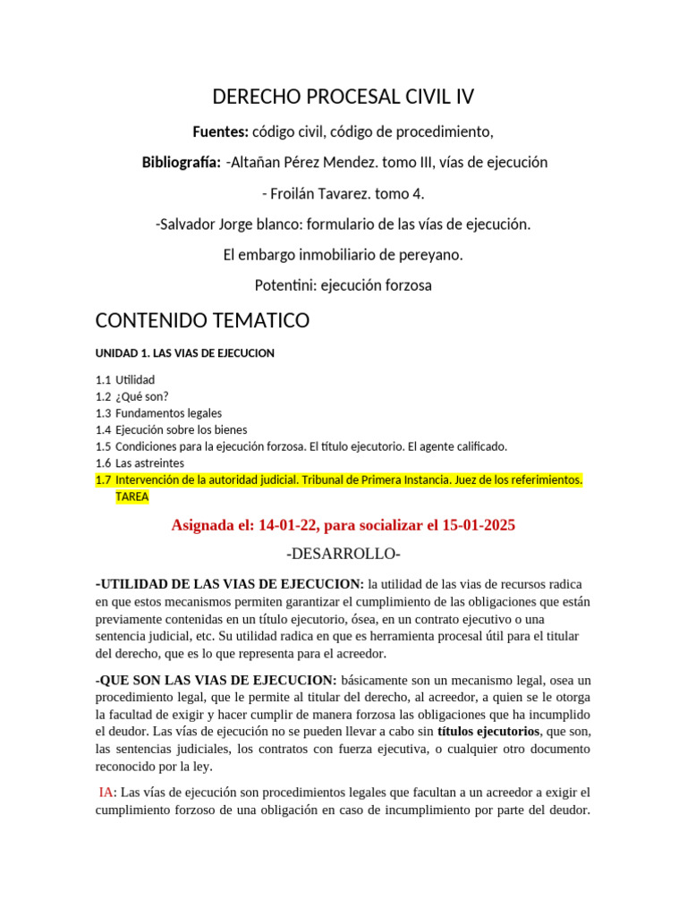 Vías de Ejecución en Derecho Civil | PDF | Sentencia (ley) | Pagos