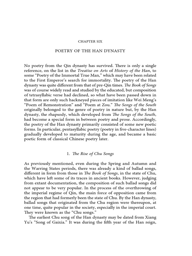 Han Dynasty Poetry: Forms and Themes | PDF | Poetry