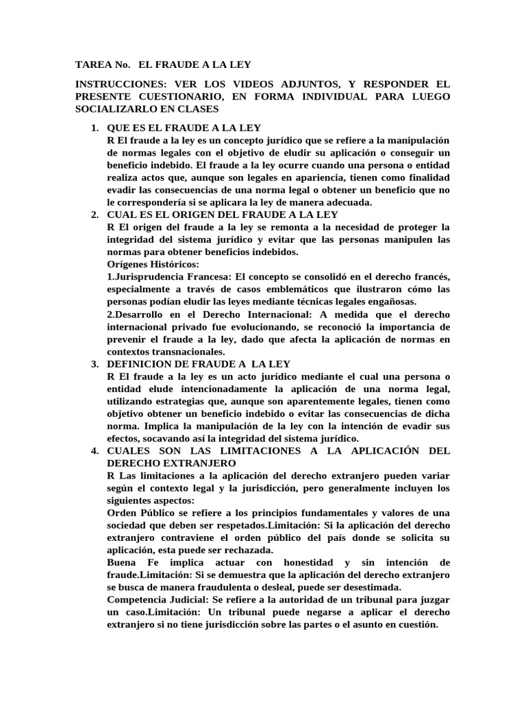 Concepto y Efectos del Fraude a la Ley | PDF | Fraude | Ley internacional