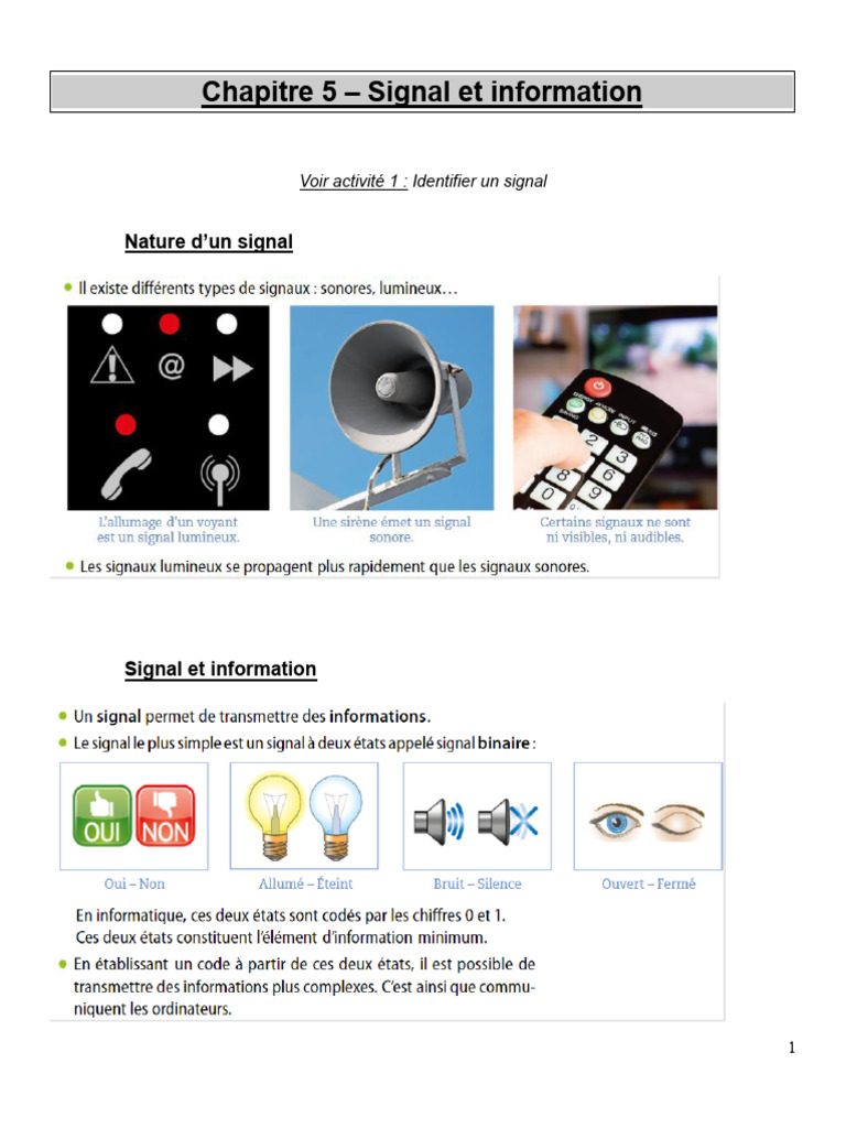 Nature et algorithmes des signaux | PDF