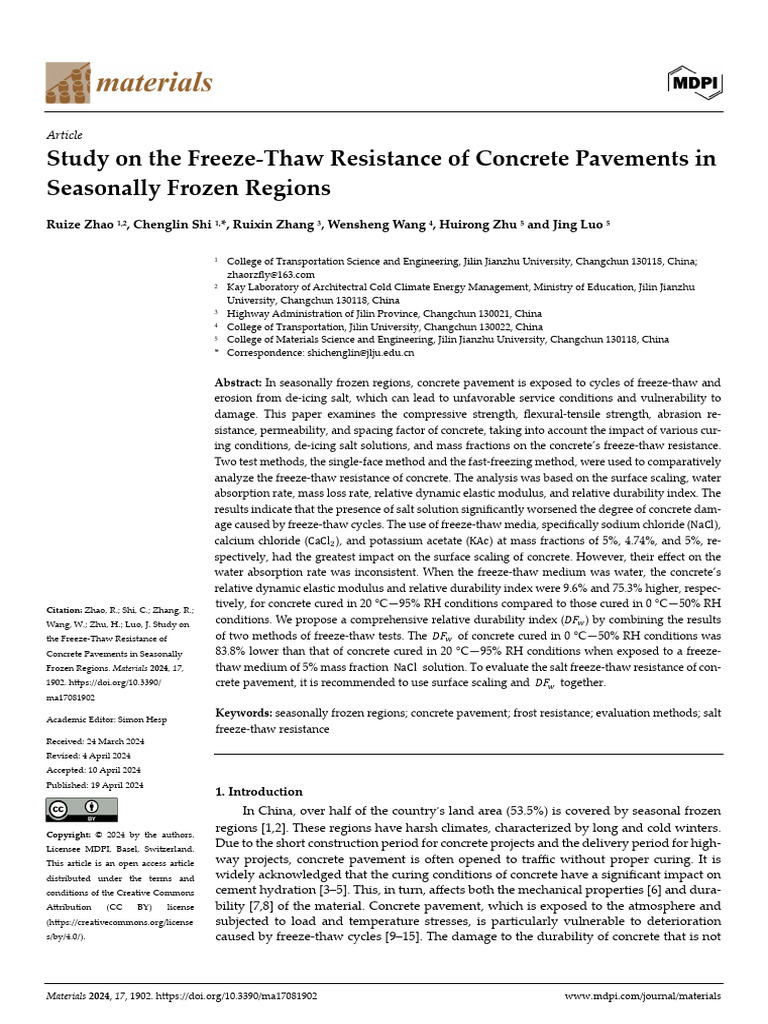 Study On The Freeze-Thaw Resistance of Concrete Pa | PDF | Concrete ...