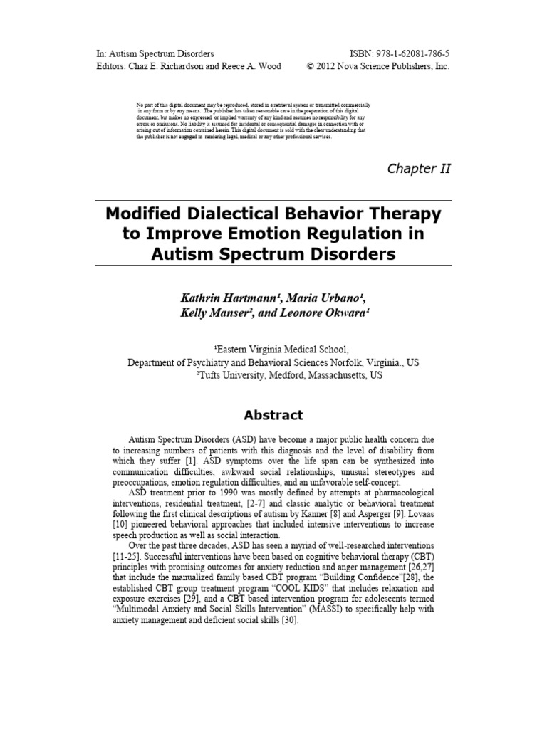 Modified DBT To Improve Erin As D | PDF | Dialectical Behavior Therapy ...