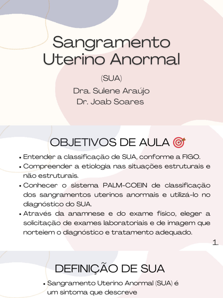 Classificação e Tratamento do SUA | PDF | Especialidades médicas ...
