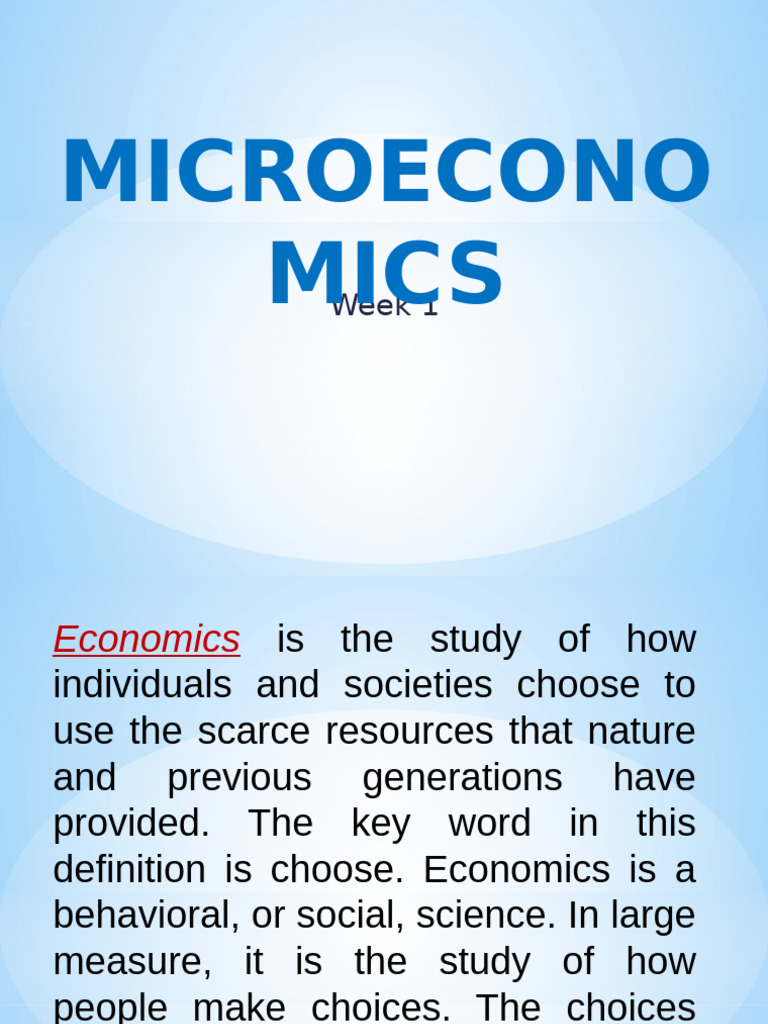 Introduction to Microeconomics Concepts | PDF | Economics | Goods