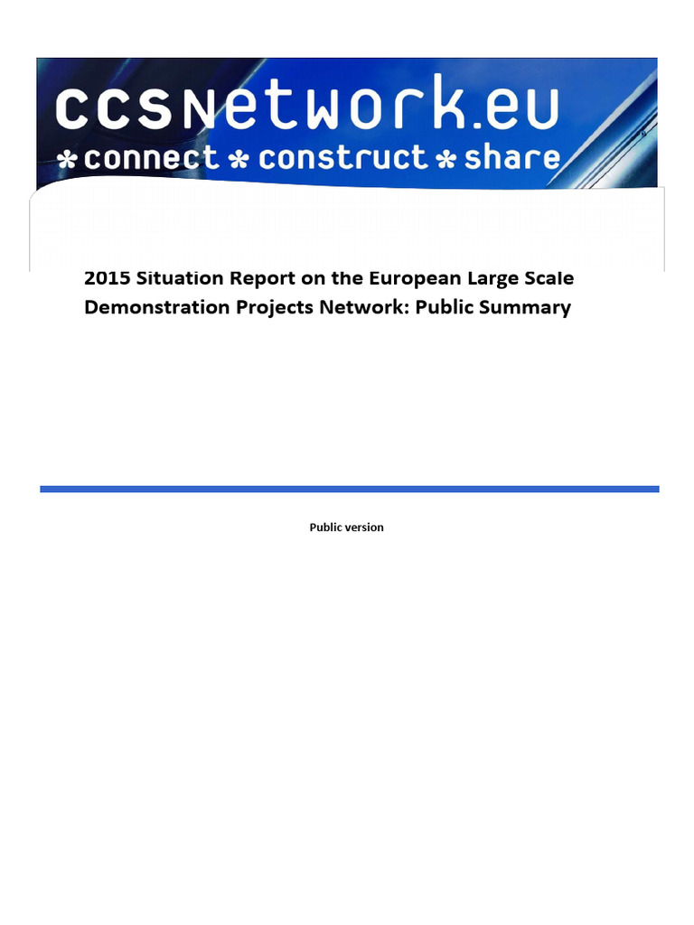CCS Europe 2015 Situation Report On The European Large Scale ...