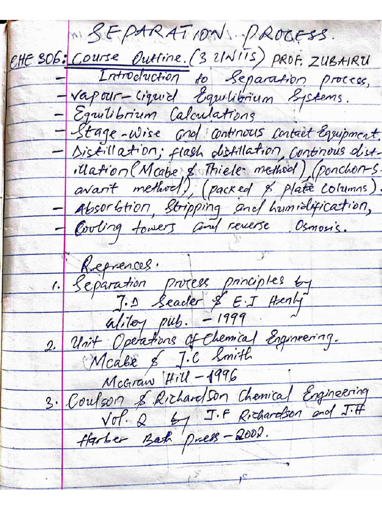 CHE 306 Complete Note | PDF