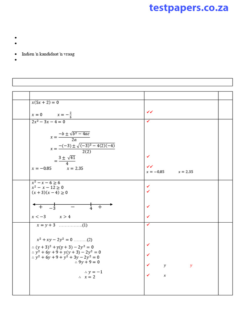 Mathematics Paper 1 Memorandum 2016 | PDF | Discrete Mathematics | Algebra