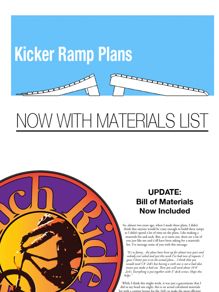 Kicker Ramp Plans with Materials List | PDF