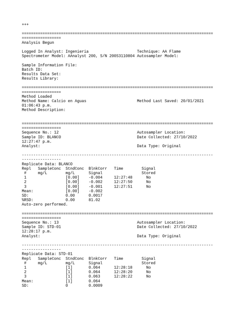 Calcium Analysis in Water Samples | PDF | Applied Mathematics ...
