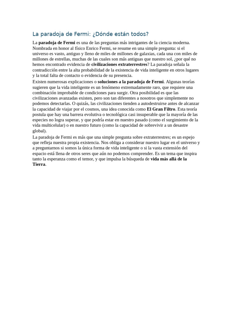 Paradoja de Fermí | PDF