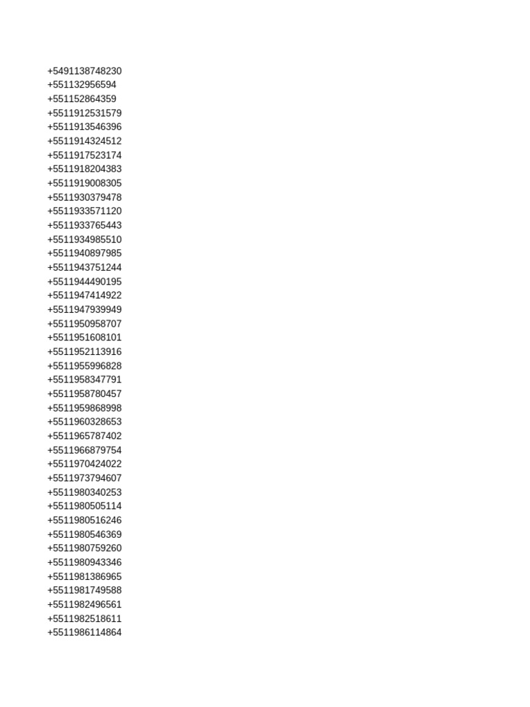 List of Brazilian Phone Numbers | PDF