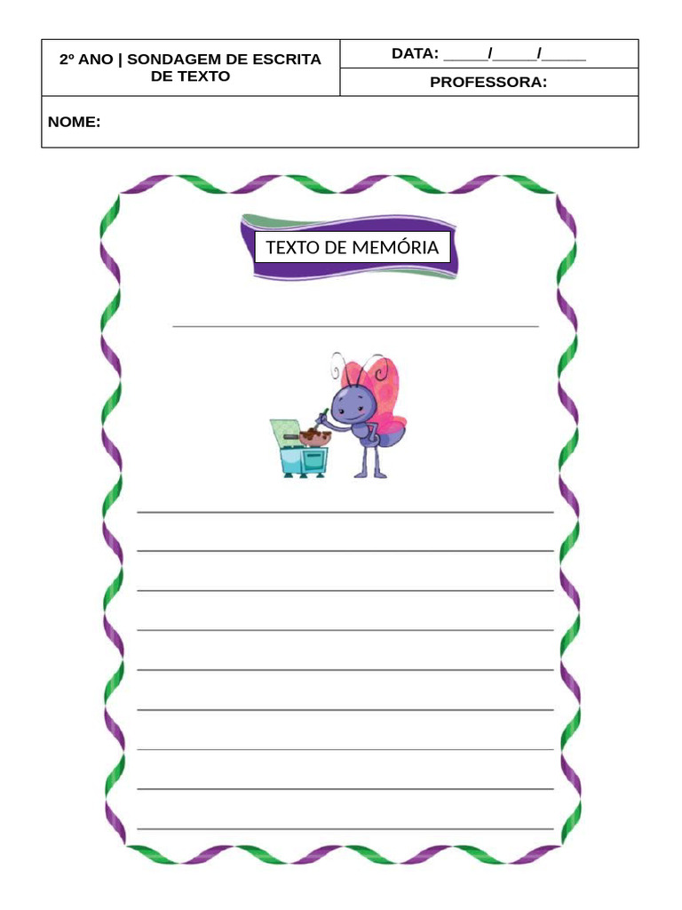 2º ANO Sondagem Texto de Memória | PDF