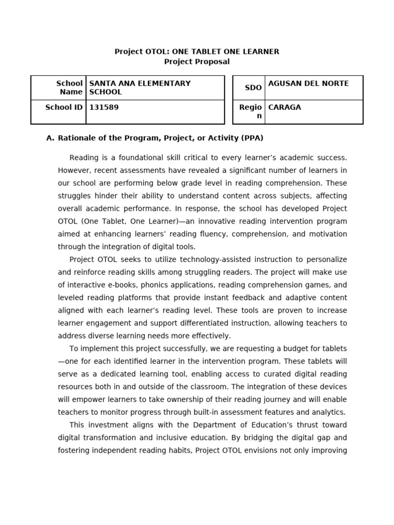 Project OTOL: Enhancing Reading Skills | PDF | Reading Comprehension ...