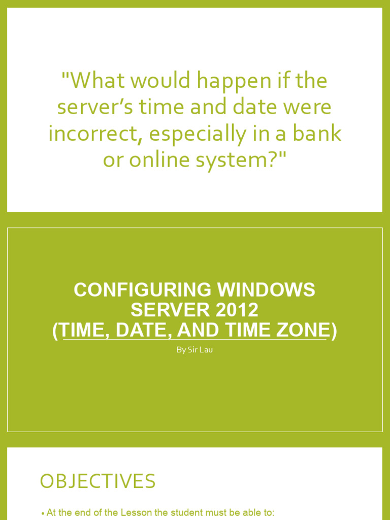 Configuring Time Settings in Windows Server | PDF | Synchronization ...