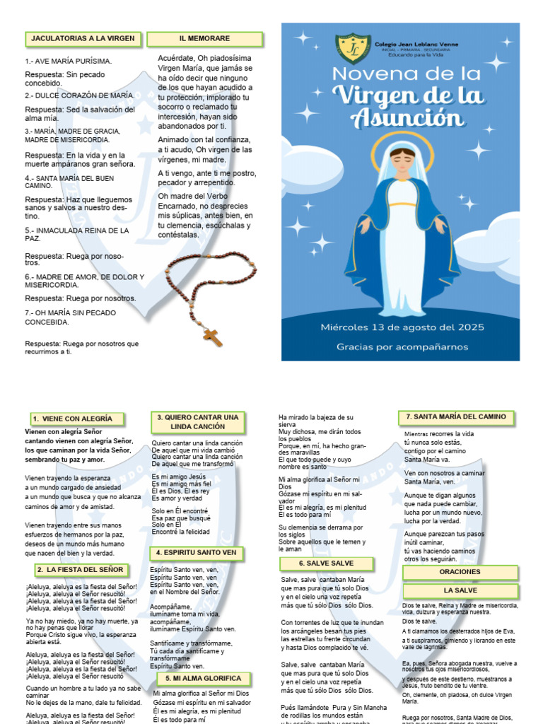 Letras de Canciones a la Virgen | PDF | María, madre de Jesús ...