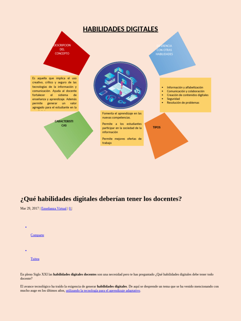 Habilidades digitales para docentes 2023 | PDF | Enseñando ...