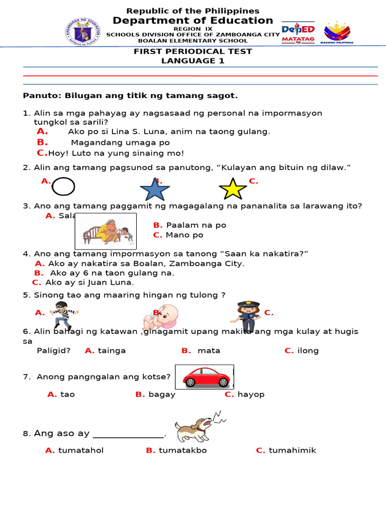 Edited Matatag Q1 PT Language and TOS | PDF