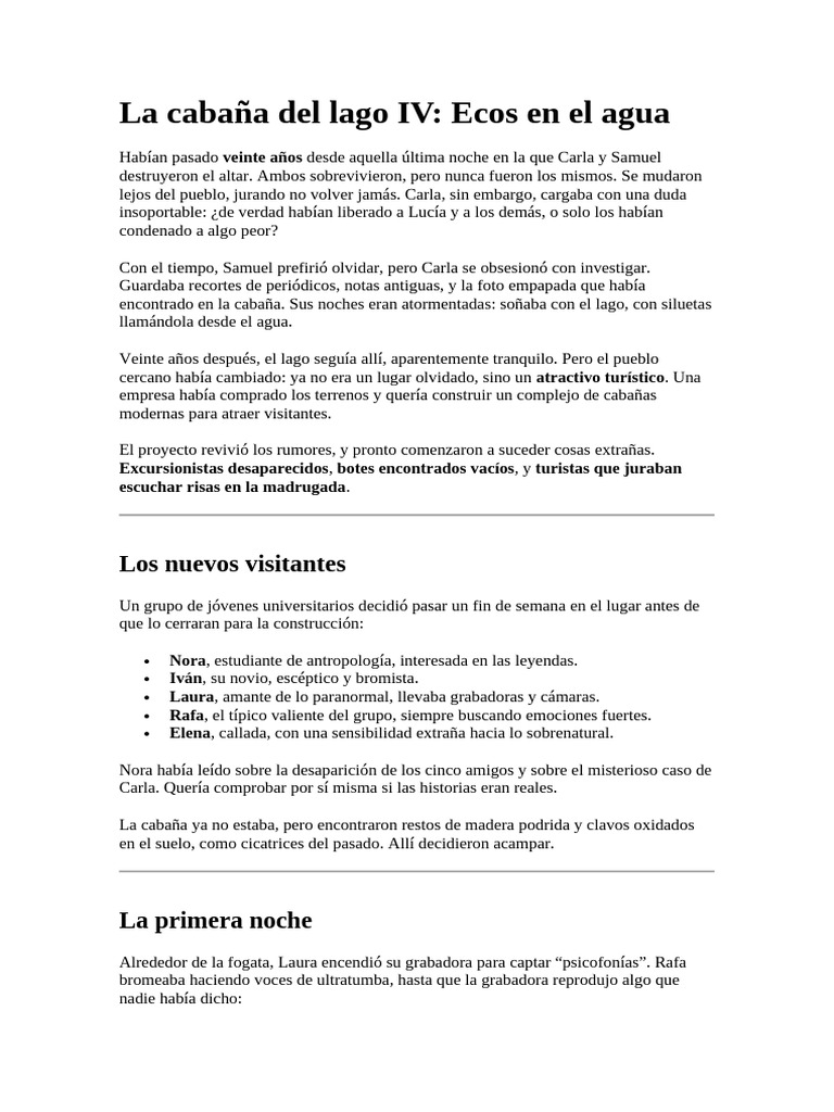 La Cabaña Del Lago IV | PDF