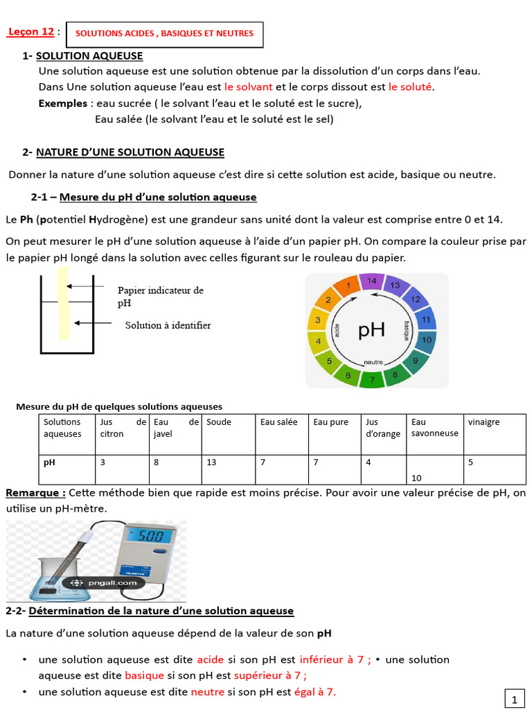 Mesurer le pH des solutions aqueuses | PDF | Ph | Acide