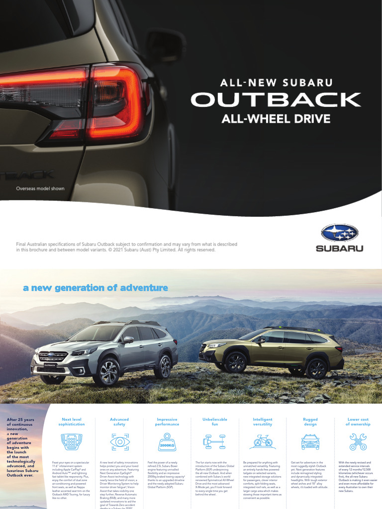 2021 Subaru Outback Features Overview | PDF | Land Vehicles | Transport