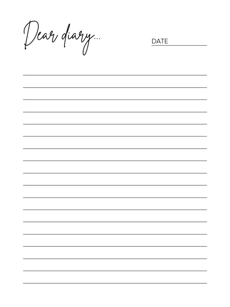 White Simple Lined Diary Page 1 | PDF