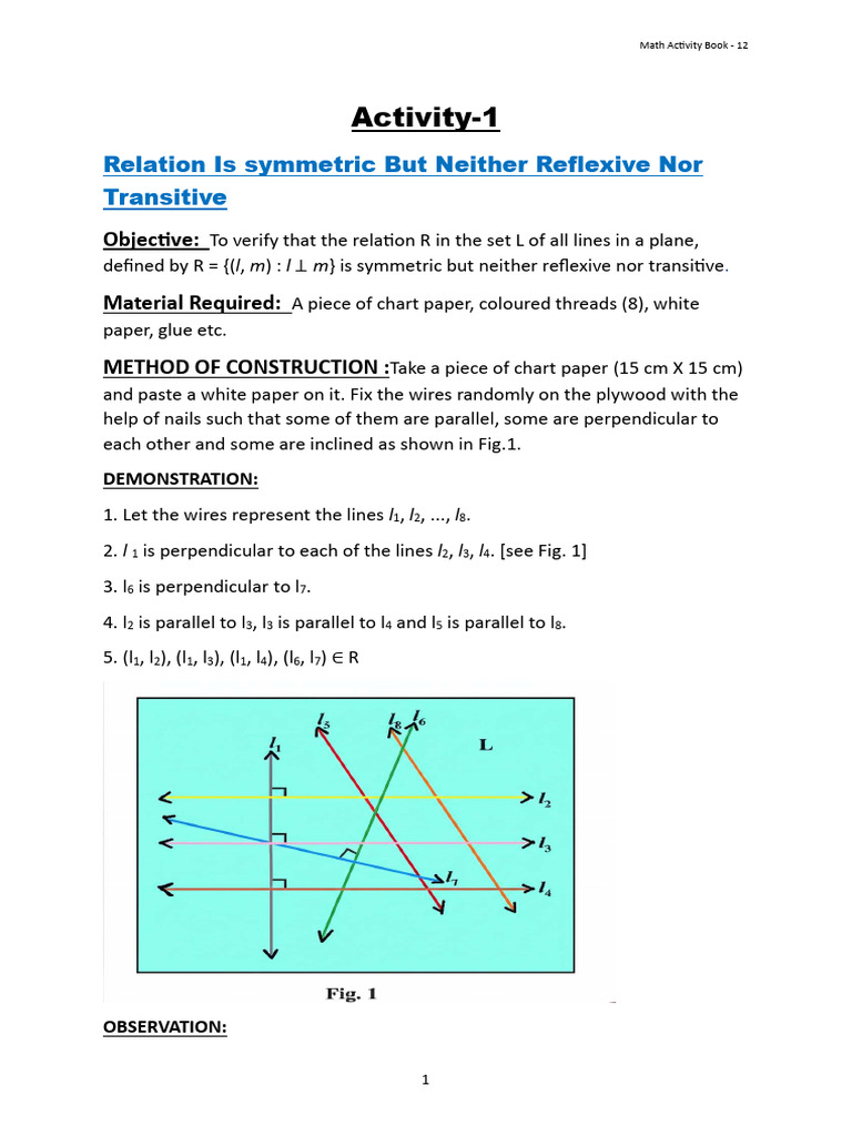 Class 12 Maths Activity 2 Solutions | PDF