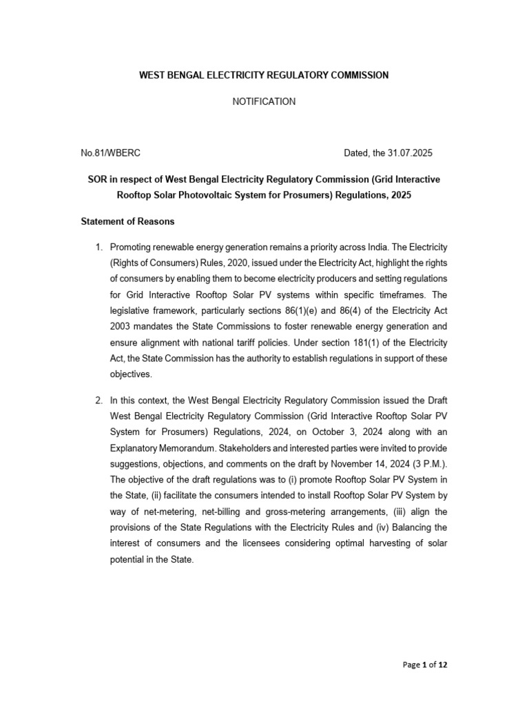Curated visual reference: Net Metering Regulations Reference: Wbsedcl Net Metering Regulations 2025 Pdf
