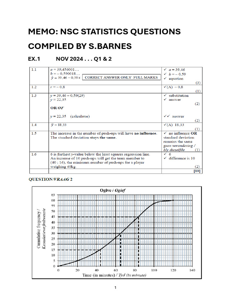 NSC Statistics Questions Overview | PDF