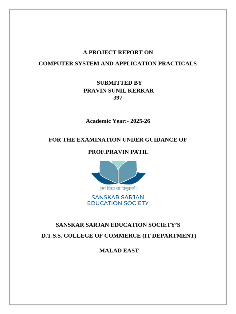 Computer Practical Report 2025-26 | PDF