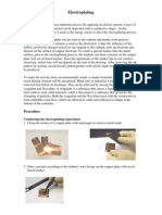 Electroplating: Conducting The Electroplating Experiment